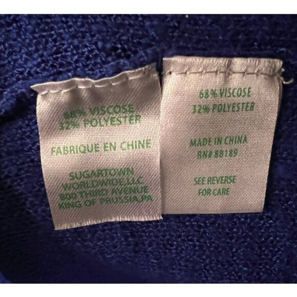 Lilly Pulitzer Chesapeake Cardigan Drape Front Size S Brilliant Blue Open Knit - Picture 5 of 10